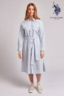 U.S. Polo Assn. Womens Blue USPA Shirt Dress (T98223) | €83