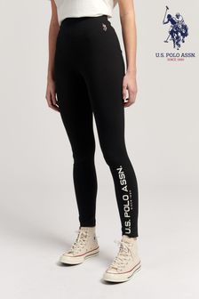 U.S. Polo Assn. Womens Black Logo Leggings (T98239) | €37