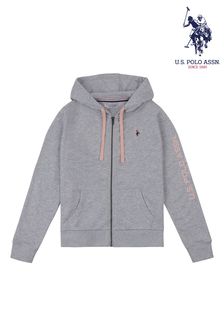 U.S. Polo Assn. Womens Grey Zip Through Sweat Top (T98246) | ₪ 279