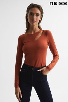 Reiss Orange Aubrey Cut-Out Long Sleeve Top (T98337) | kr1 250