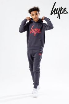 Hype. Boys Grey Red Script Tracksuit (T98480) | €49