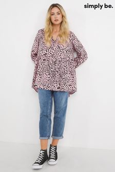 Simply Be Pink Spot Dipped Back Tunic Shirt (T98761) | ₪ 112
