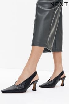 Black Signature Chisel Toe Slingback Heels (T98804) | 38 €
