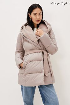 Phase Eight Natural Brae Belted Puffer Knit Coat (T99046) | ₪ 1,078