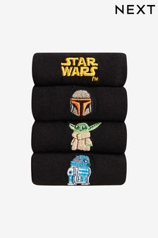 Star Wars Embroidered Black 4 Pack License Socks (T99256) | AED57