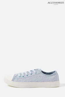 Accessorize Blue Broderie Anglaise Trainers (T99292) | 43 €