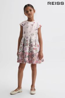 Reiss Pink Tammy Junior Scuba Floral Printed Dress (T99371) | AED396