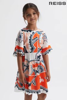 Reiss Coral April Junior Printed Floaty Dress (T99393) | kr1,185
