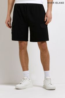 River Island Slim Black Utility Nylon Shorts (T99433) | 40 €