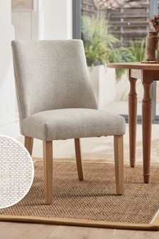 Set of 2 Chunky Weave Mid Natural Wolton Collection Luxe Light Wood Leg Dining Chairs (T99532) | €405