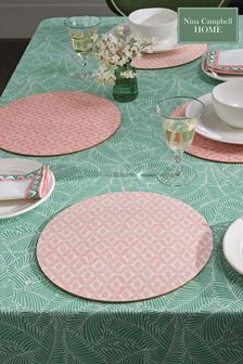 Nina Campbell Set of 4 Coral Pink Cork backed Placemats (T99578) | €27