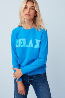 Blue Relax Graphic Sweatshirt (T99734) | $42