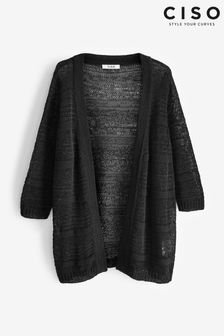 CISO Black Open Knit Cardigan (T99758) | $115