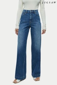 Jigsaw Blue Balfour Long Wide Leg Jeans (T99782) | $148