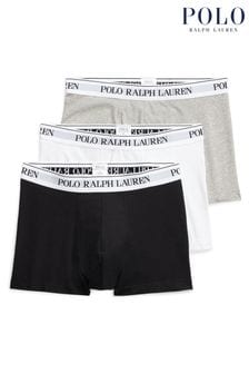 Серый/черный - Набор из трех эластичных хлопковых Ralph Lauren боксов-брифов с логотипом Polo (T9J595) | €53