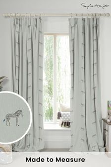 Sophie Allport Grey Zebra Made To Measure 100% Cotton Curtains (U00141) | €142