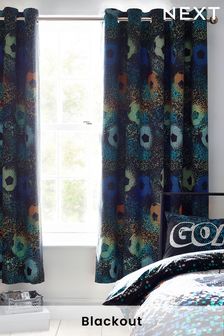 Black Pixel Football Eyelet Curtains (U00330) | €24 - €46