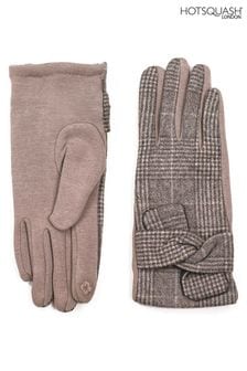 Hot Squash Natural Womens Checked Gloves (U00333) | ₪ 112