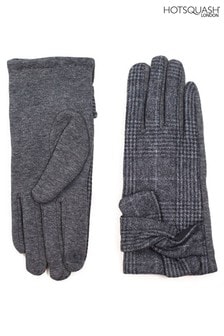 Hot Squash Womens Grey Checked Gloves (U00334) | ₪ 112