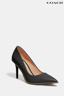 Negro - Zapatos de salón en punta de cuero Waverly de Coach (U00809) | 276 €