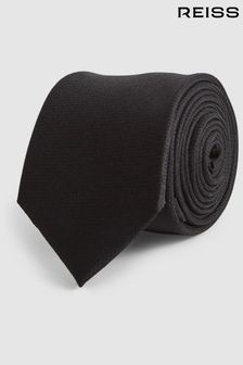 Reiss Black Ceremony Textured Silk Tie (U00836) | SGD 132