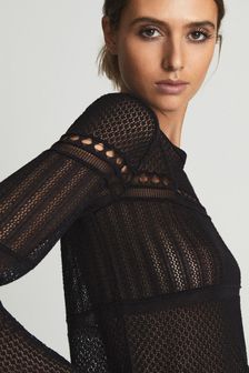 Suéter de encaje con cuello redondo Eliana de Reiss (U00868) | 186 €
