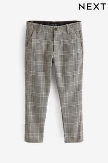 Neutral/Tan Brown Formal Check Trousers (3-16yrs) (U00926) | €12 - €17