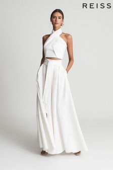 Reiss White Gigi Gather Detailed Maxi Skirt (U00973) | 266 €