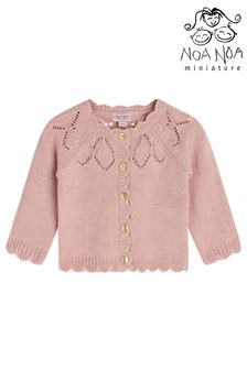 Noa Noa Pink Baby Pointelle Wool Cardigan (U01010) | €25