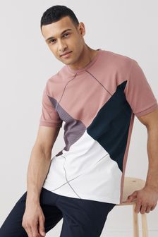 Pink Argyle Pattern Regular Fit Pattern T-Shirt (U01036) | SGD 34