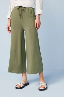 Khaki Green Jersey Culottes (U01653) | €24