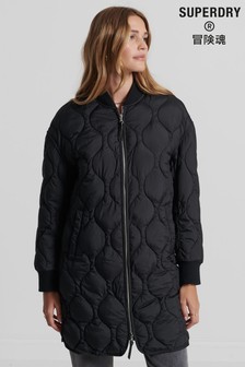 Черный - Удлиненная стеганая куртка Superdry Studios (U01710) | €145