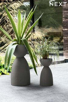 Grey Hourglass Plant Pot (U02225) | BGN 131 - BGN 196