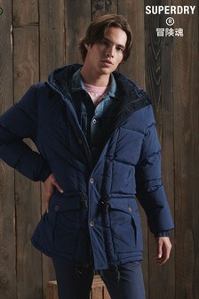 Superdry Blue Dry Limited Edition Down Parka Coat (U02264) | OMR101