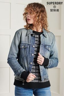 Jachetă Superdry Limited Edition Dry Japanese albastră din denim (U02268) | 801 LEI