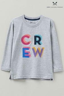 Svetlo siva klasična majica iz bombaža in džersija Crew Clothing Company (U02429) | €12 - €15
