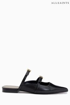 AllSaints Black Shar Flat Shoes (U02477) | $316