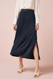 Navy Blue Pleated Midi Skirt (U03219) | TRY 419