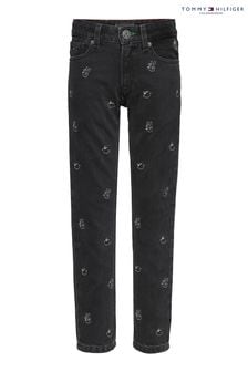 Čierne džínsy v úzkom strihu s drobnou potlačou Tommy Hilfiger Spencer (U03243) | €34 - €41