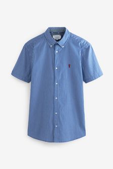 Navy Blue/White Short Sleeve Stripe Shirt (U03279) | $39