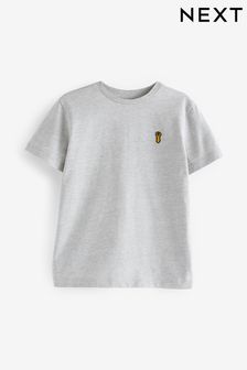 Gris - T-shirt à manches courtes avec cerf brodé (3-16 ans) (U03373) | €6 - €10