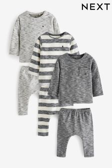 Navy Blue Stripe Baby 6 Pack T-Shirts And Leggings Set (U03433) | $50 - $54
