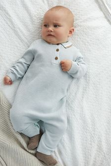 Blue Knitted Baby Romper (0mths-2yrs) (U03477) | $24 - $27
