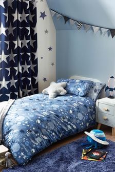 Light Blue 100% Cotton Space Duvet Cover and Pillowcase Set (U03590) | 616 UAH - 952 UAH