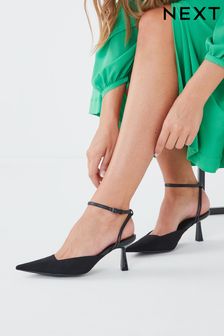 Schwarz - Forever Comfort® Schuhe mit Knöchelriemen und spitzer Zehenpartie (U03696) | 50 €