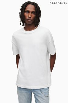 Off White - חולצת טי עם שרוולים קצרים וצווארון עגול של Allsaints דגם Isac (U03749) | ‏277 ‏₪