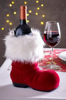 Red Santa Boot Wine Bottle Holder (U04481) | 36 €