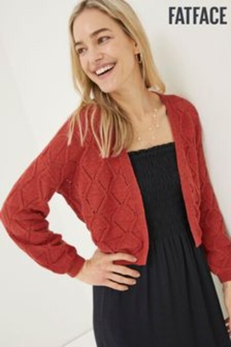 Cárdigan rojo de pointelle Anna de FatFace (U04523) | 62 €