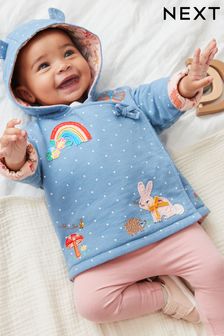 Niebieski - Kopertowa kurtka niemowlęca w dżerseju z postacią (0m-cy-2lata) (U04548) | 130 zł - 142 zł