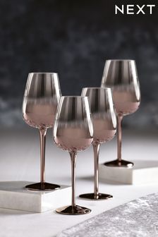 Bronze Monroe Set of 4 Wine Glasses (U04559) | $47